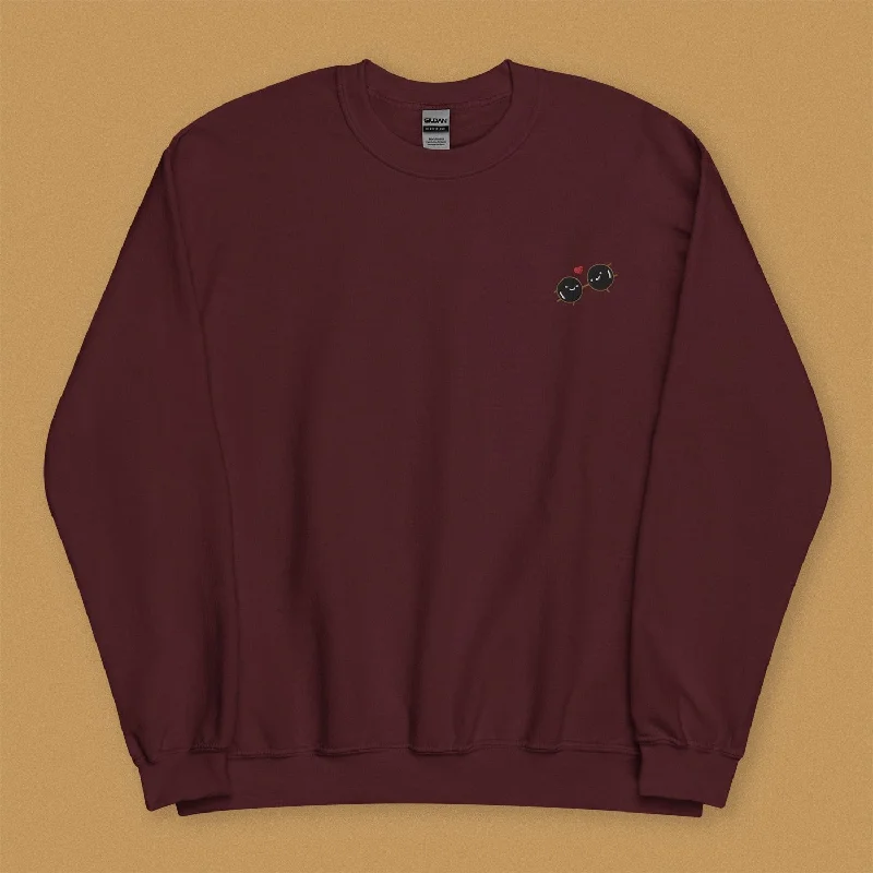 men's retro sweatshirts-Boba Besteas Embroidered Sweatshirt - Limited Valentine's Edition