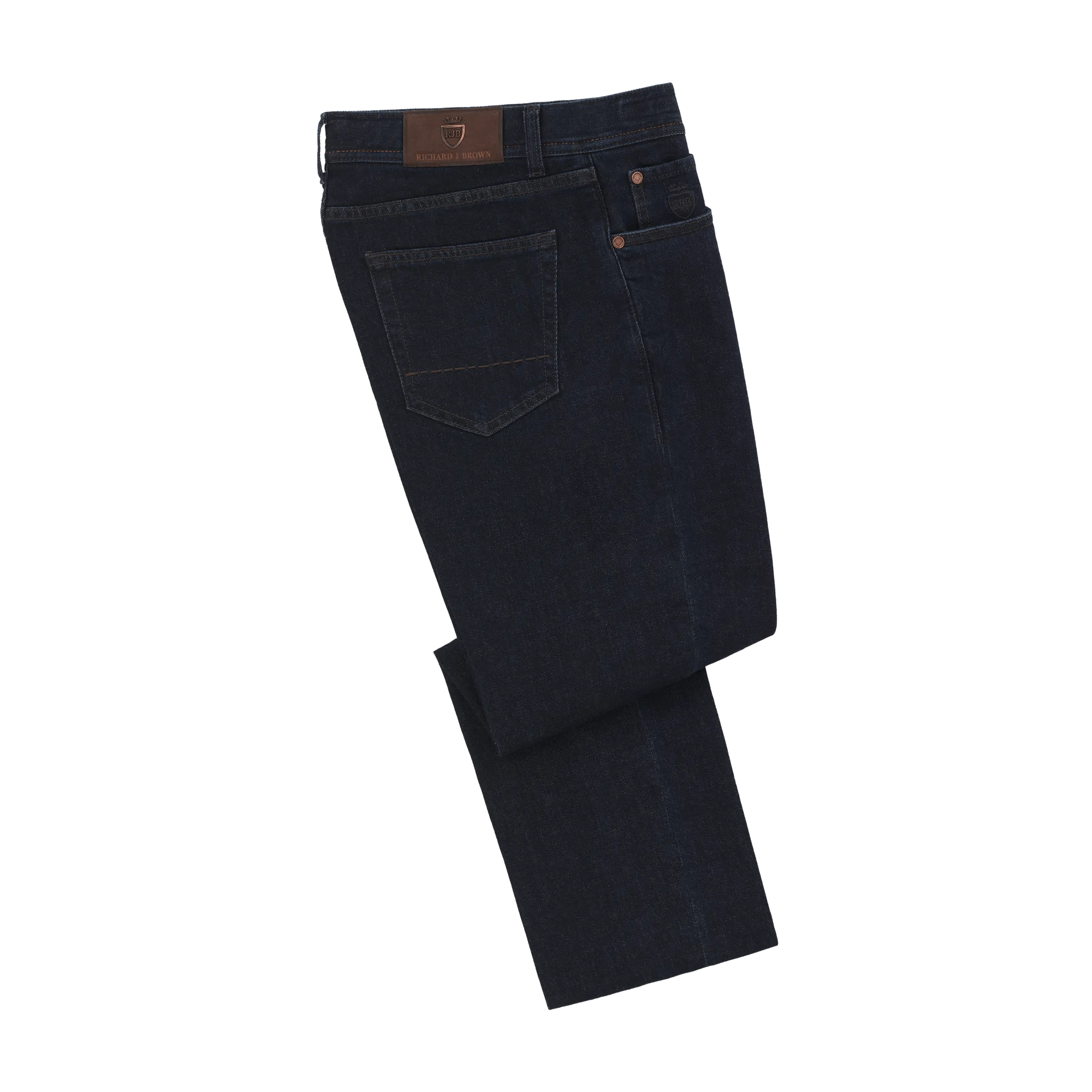 men's waterproof pants-Slim-Fit Stretch-Cotton 5 Pocket Jeans in Blue