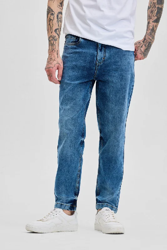 men's sleep pants-Blue Slim Fit Jeans