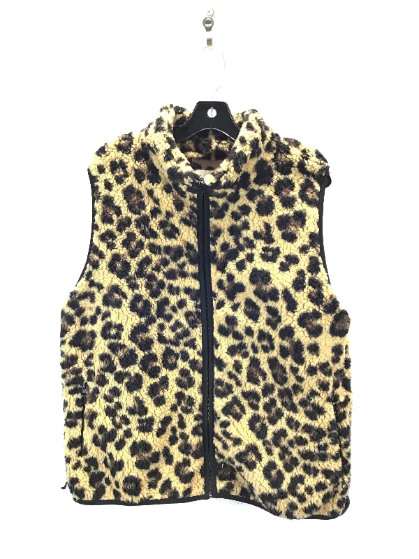 men's hiking vests-Vest Faux Fur & Sherpa By Clothes Mentor In Leopard Print, Size: Xl