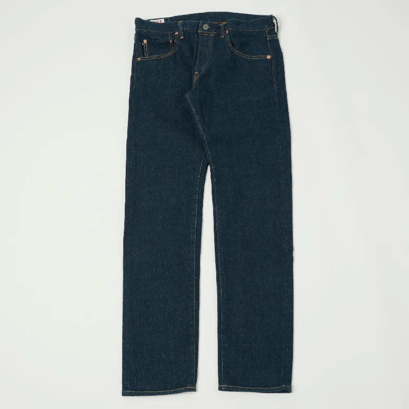 men's outdoor trousers-ONI 121S-ISHIKAWADAI 15oz Slim Tapered Stretch Jean - One Wash