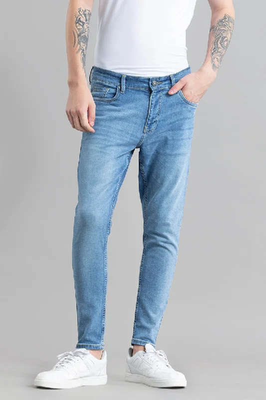 men's modern pants-Livia Blue Skinny Fit Jeans