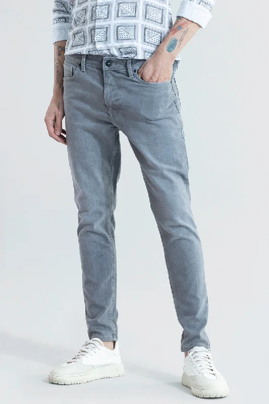 men's adventure trousers-Urban Edge Grey Skinny Fit Jeans