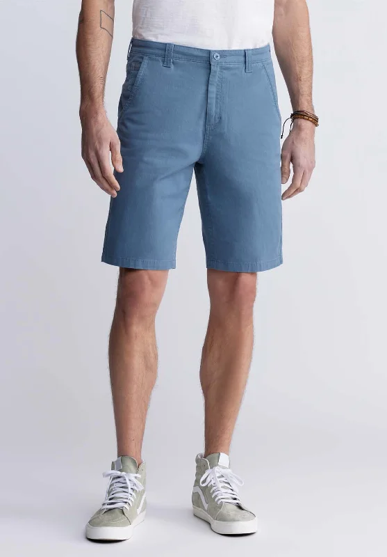 men's stretch shorts-Hadrian Men's Flat Front Shorts in Mirage Blue - BM24266