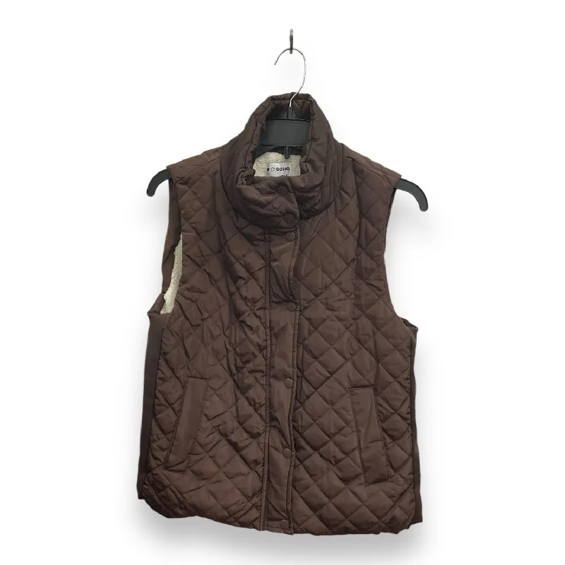 men's UV protection vests-Vest Puffer & Quilted By Ci Sono In Brown, Size: M