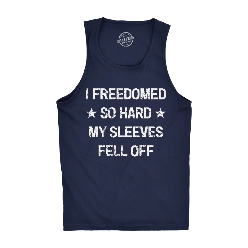 men's tank top slim fit-I Freedomed So Hard My Sleeves Fell Off Men's Tank Top