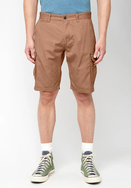 men's quick-dry shorts-Hormoz Cotton Tan Cargo Shorts - BM23901