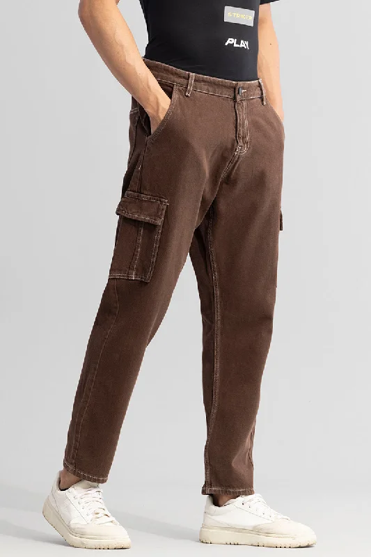 men's chino pants-Cosmic Brown Baggy Fit Jeans