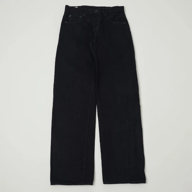 men's cropped pants-ONI 200-14BLK Wide Straight Jean - One Wash