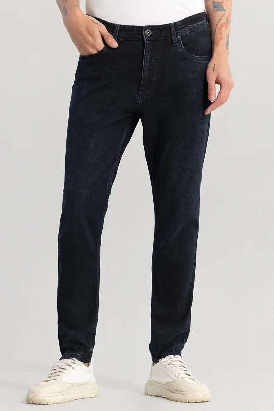 men's lightweight pants-Ankylo Navy Blue Skinny Fit Jeans