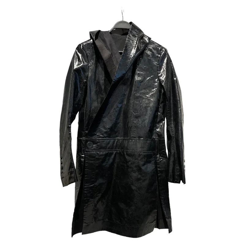 men's fishing coats-Rick Owens/Coat/48/BLK/Hooded Patent Leather Coat