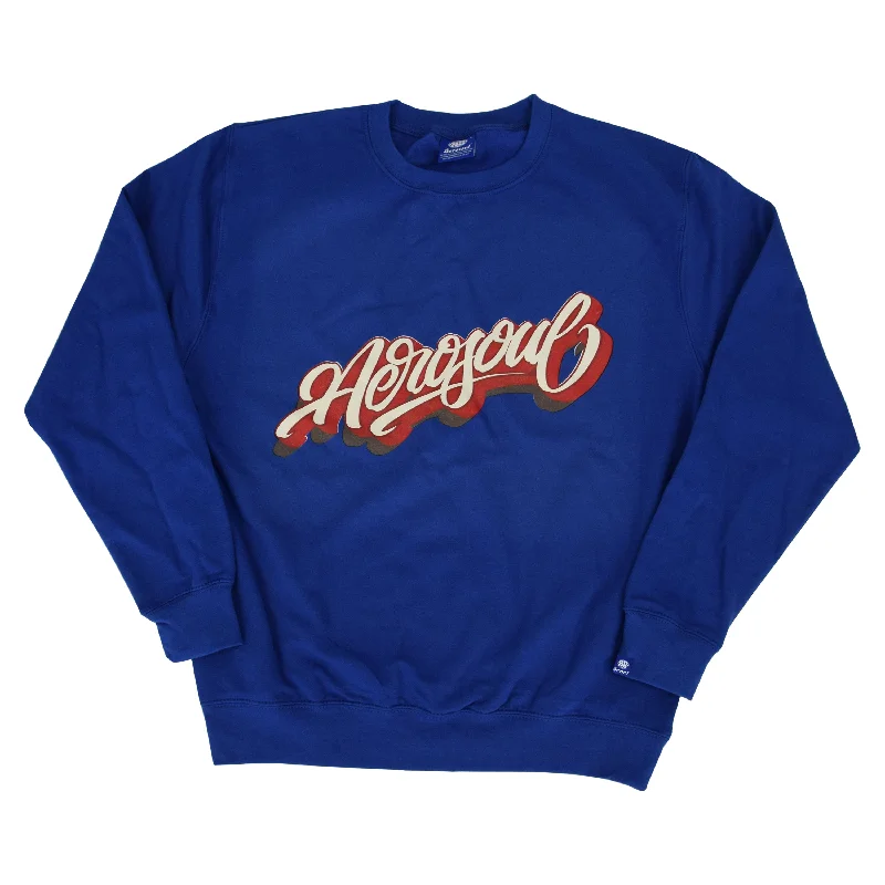 men's functional sweatshirts-Aero-Script Sweatshirt (Royal Blue)