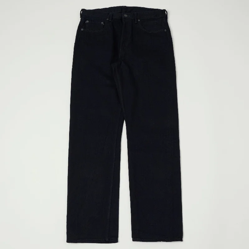 men's gym trousers-Full Count 1103SRB 15.5oz 'Super Rough' One Wash Jean - Indigo/Black