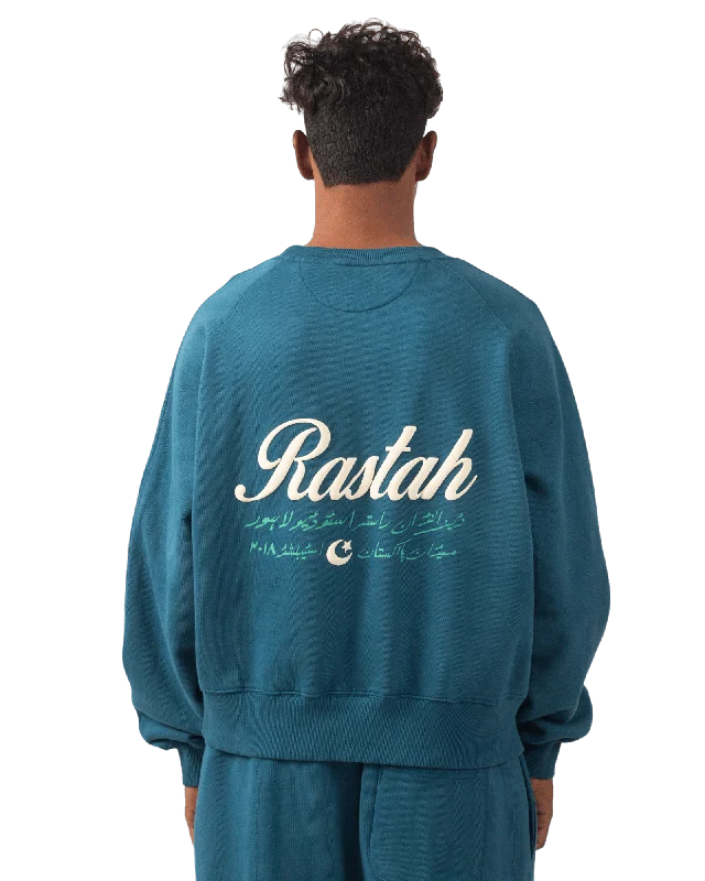 men's fall sweatshirts-DARK CYAN MADE IN PAK SWEATSHIRT (V4)