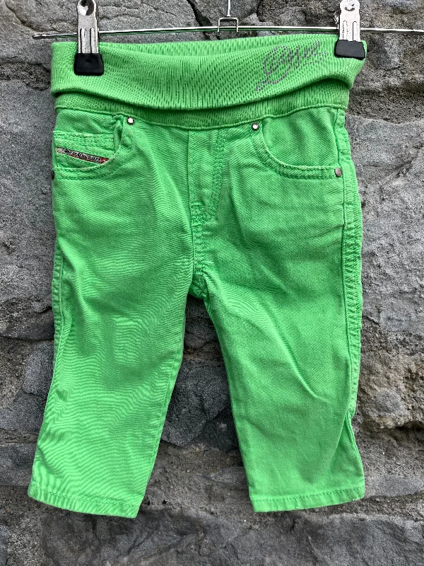 men's solid color pants-Green jeans   6m (68cm)