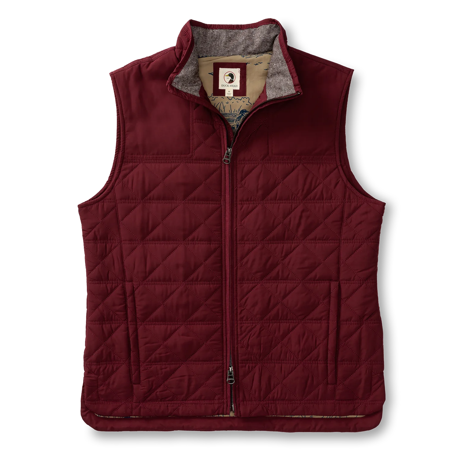 men's regular fit vests-Fremont Performance Quilted Vest (Tawny Port)