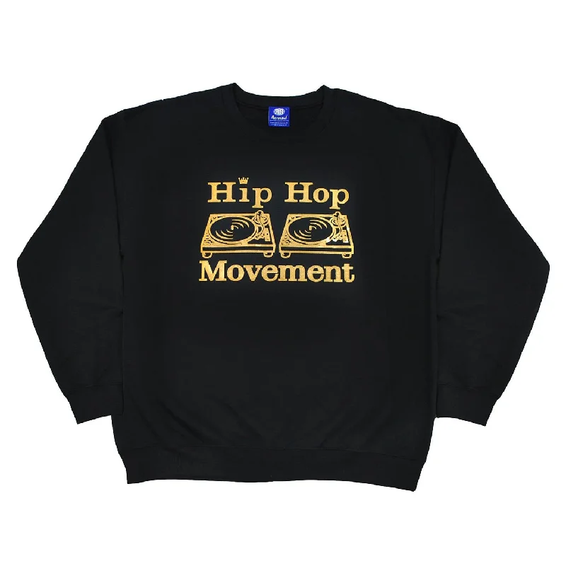 men's fleece sweatshirts-Hip Hop Movement Gold Sweatshirt (Black)