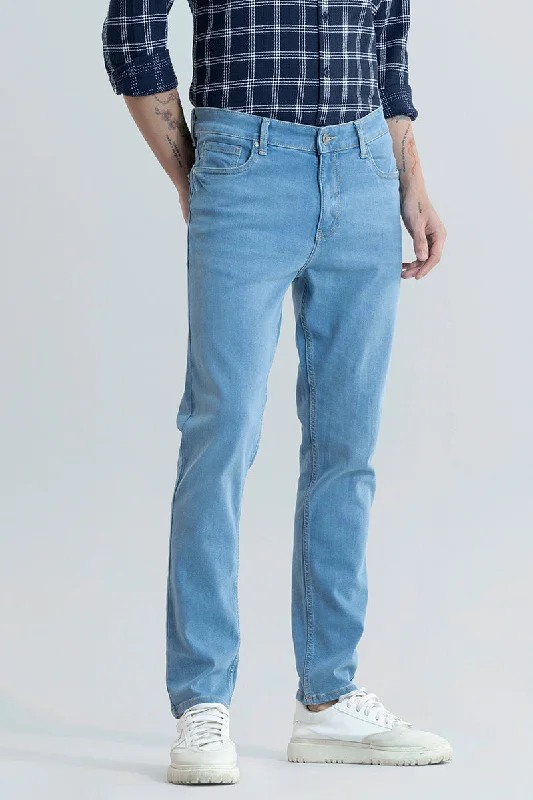 men's affordable trousers-Trex Light Blue Slim Fit Jeans