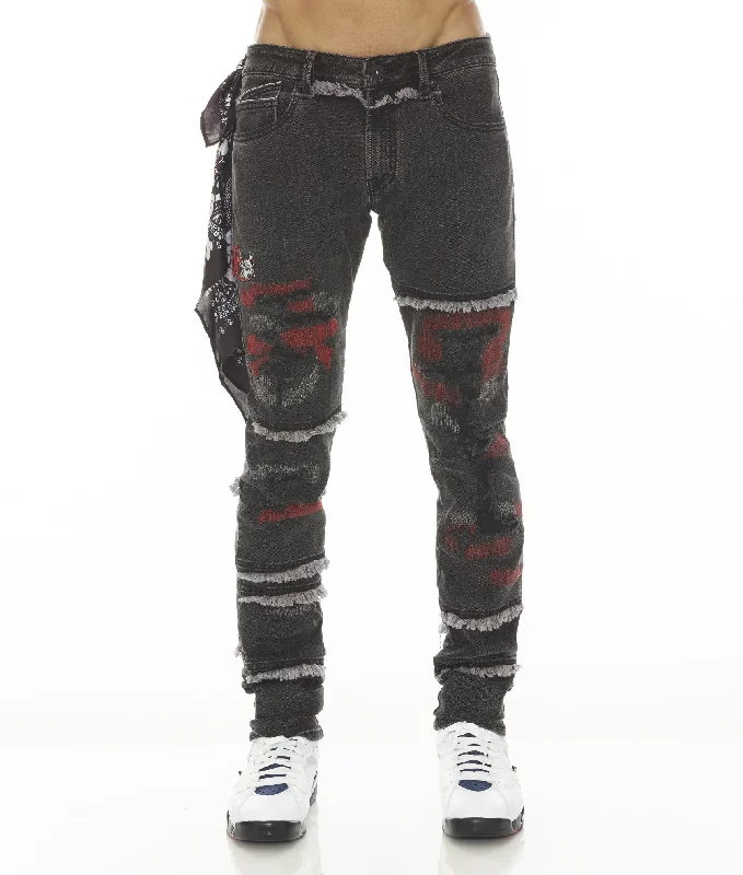 men's sleep pants-ROCKER SLIM MOTLEY CRUE IN MOTLEY