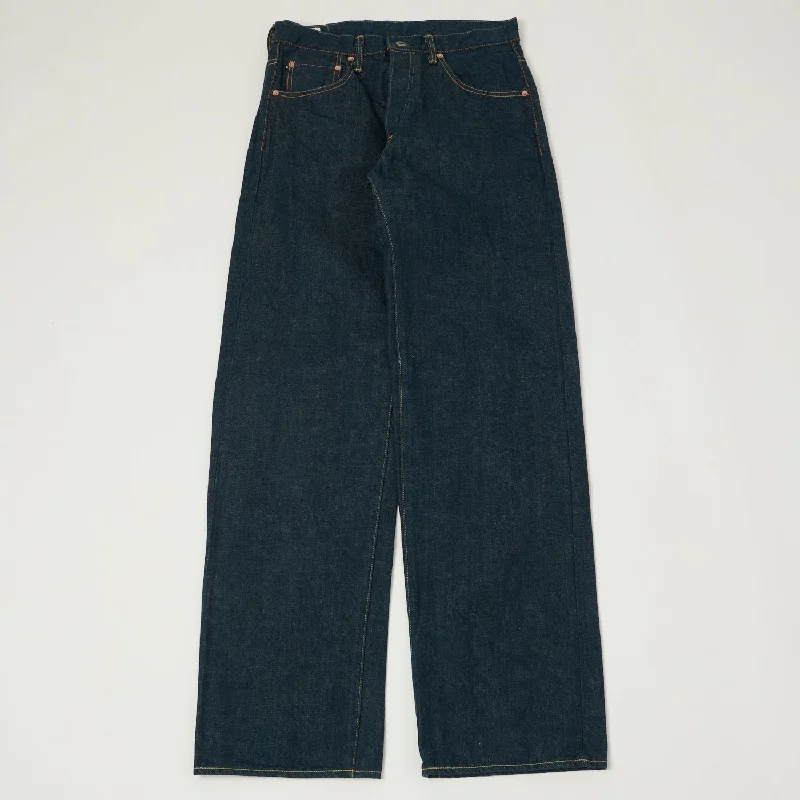 men's sustainable trousers-ONI 200 Ishikawadai 15oz Wide Straight Jean - One Wash