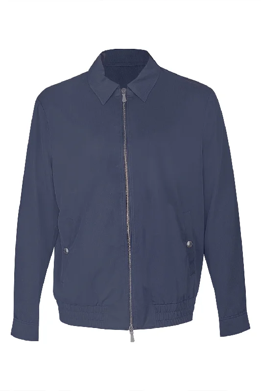 men's hardshell jackets-Bomber Jacket - Blue