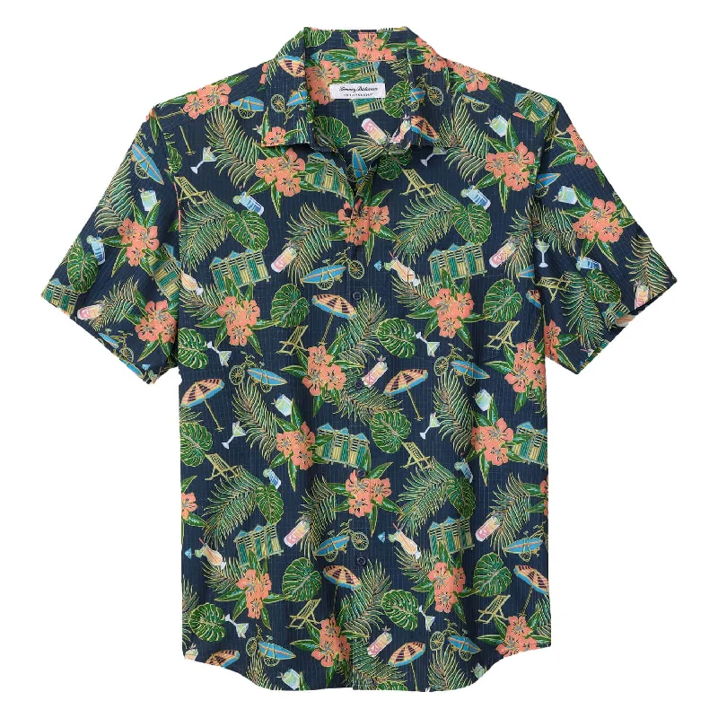 men's chic shirts-Tommy Bahama Men's Bahama Coast Cabana Freeze Camp Shirt - Island Navy