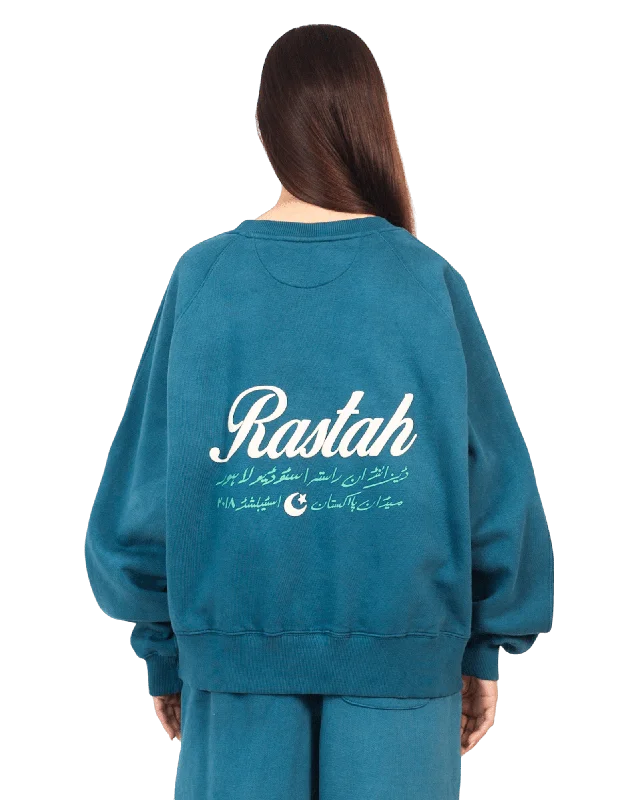 men's high-quality sweatshirts-DARK CYAN MADE IN PAK SWEATSHIRT (V4)