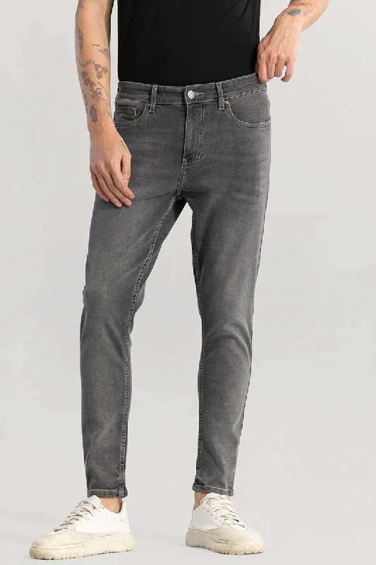 men's event trousers-Rocco Ash Grey Skinny Fit Jeans