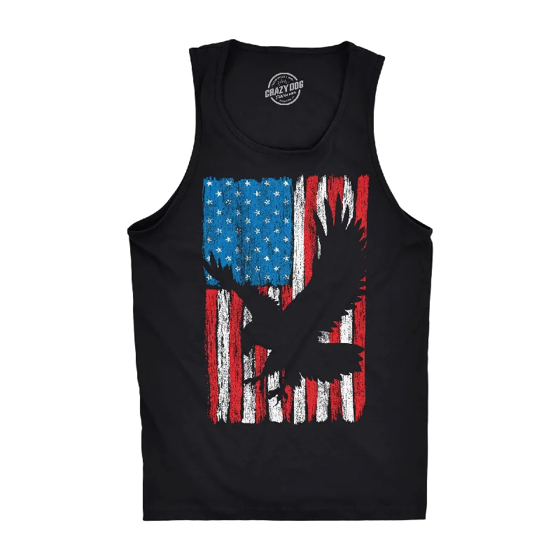 men's tank top home wear-Eagle In Flag Men's Tank Top