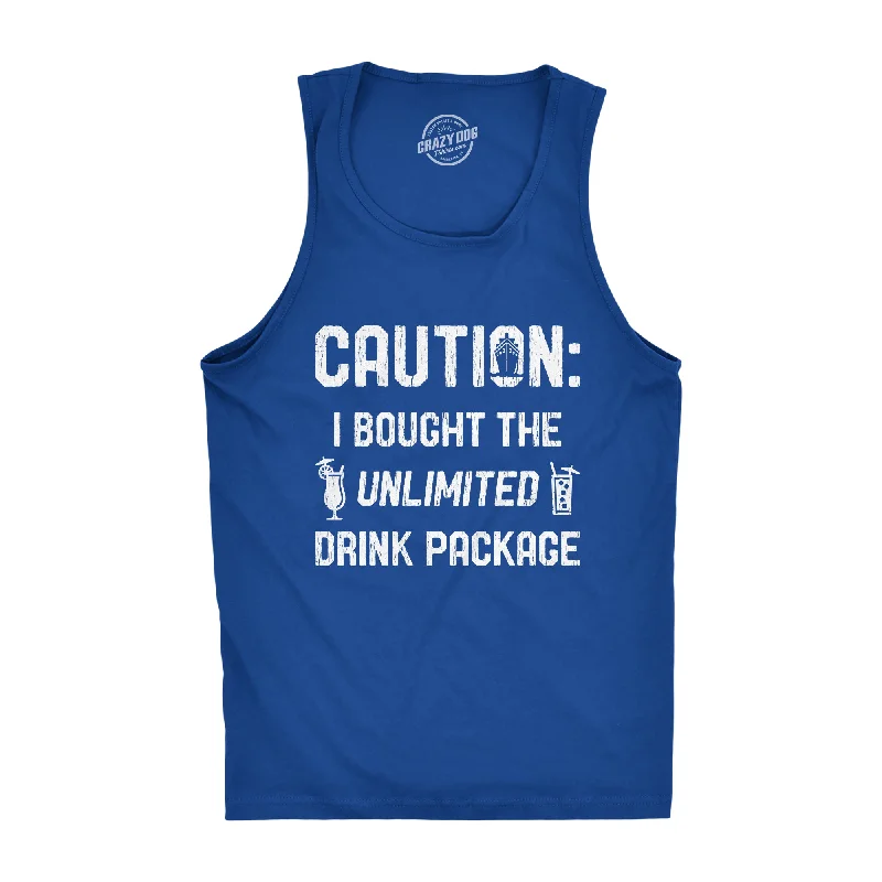 men's tank top for yoga-Caution I Bought The Unlimited Drink Package Men's Tank Top