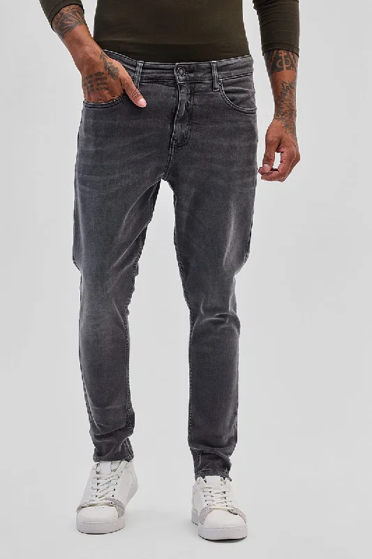 men's sleep pants-Grey Skinny Fit Jeans