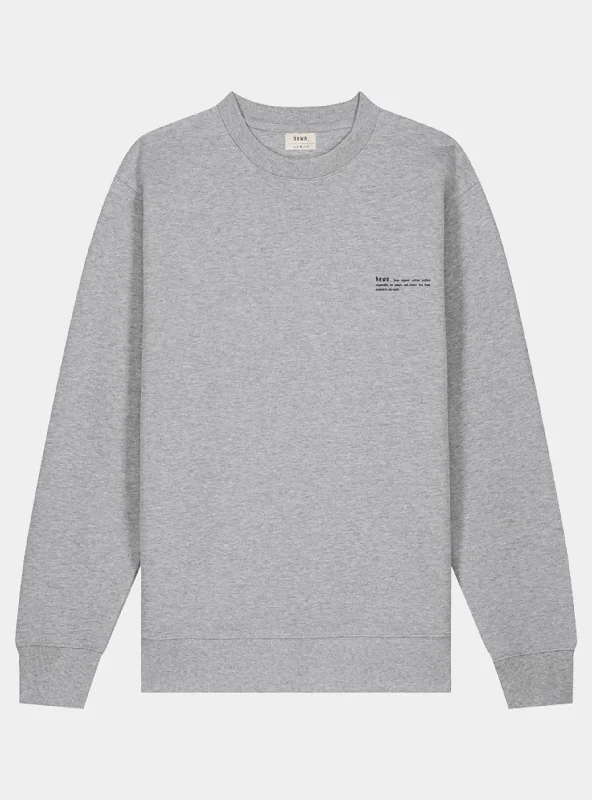 men's lounge sweatshirts-Rock Grey Marl Mens Organic Cotton Relaxed-Fit Sweatshirt