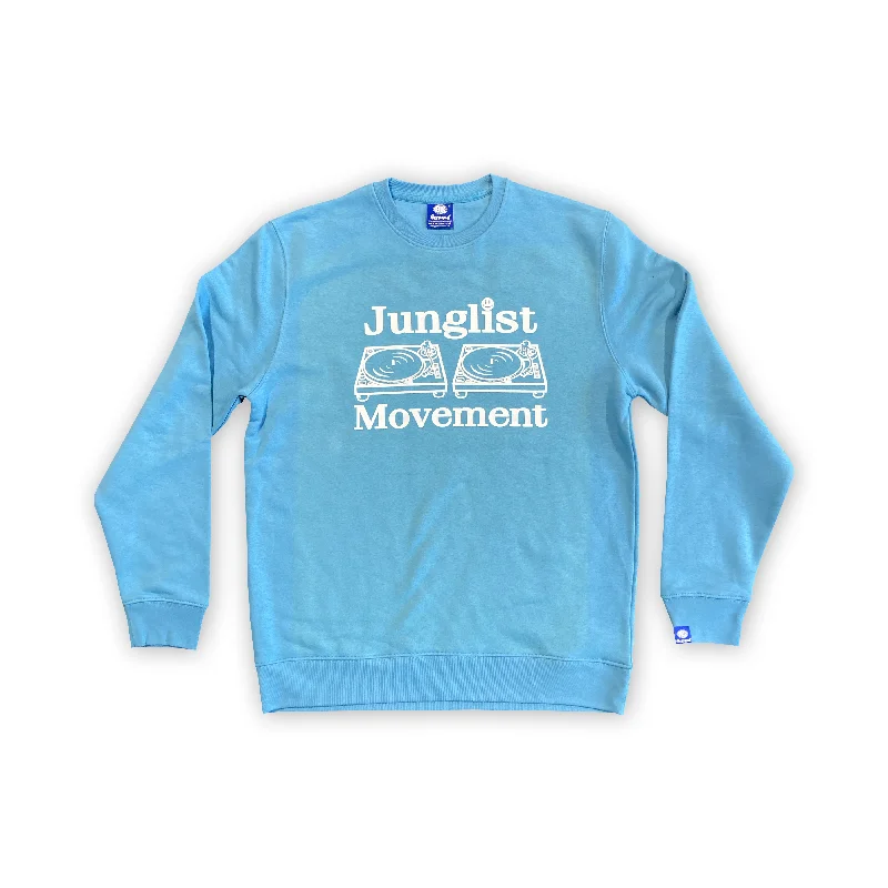 men's travel gear sweatshirts-Junglist Movement Heavyweight Sweatshirt (Carolina Blue)