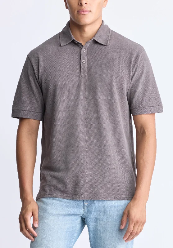 men's loungewear t-shirts-Kabold Men's Classic Polo, Charcoal - BM24515