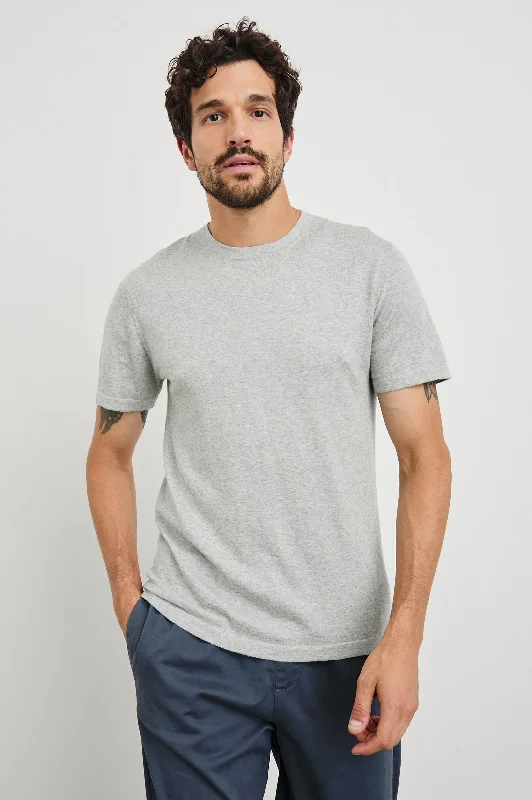 men's eco-friendly t-shirts-MASON COTTON CASHMERE T-SHIRT - HEATHER GREY