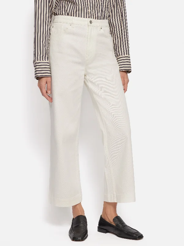 men's affordable trousers-Tyne Wide Leg Cropped Jean | White