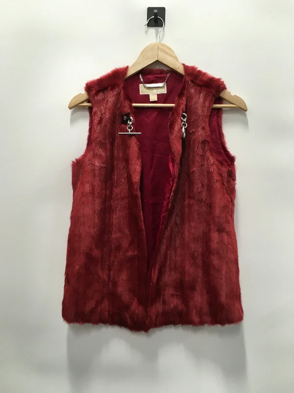 men's casual wear vests-Vest Faux Fur & Sherpa By Michael Kors In Red, Size: Xs