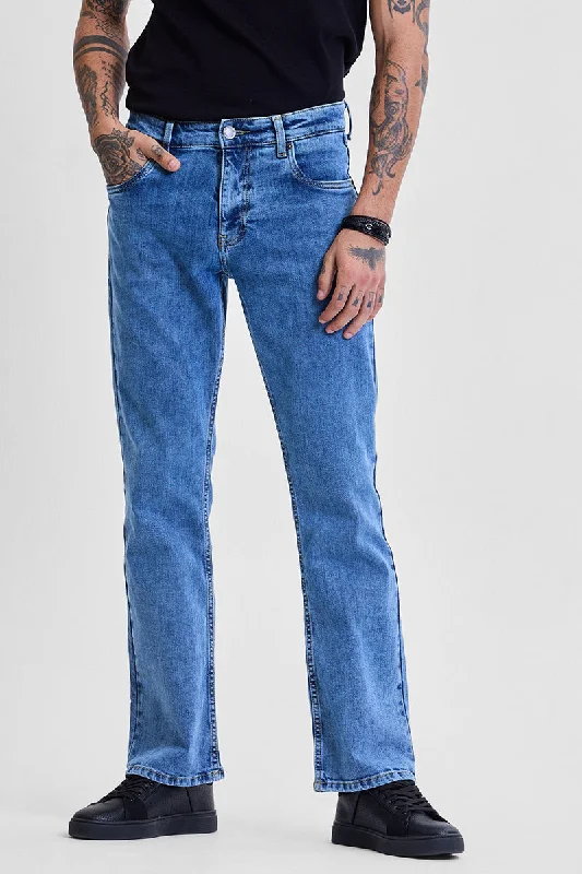 men's durable trousers-Blue  Bootcut Jeans