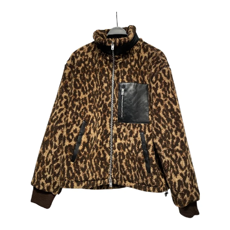 men's rain jackets-AMIRI/Fleece Jkt/M/Cotton/BRW/Animal Pattern/CHEETA