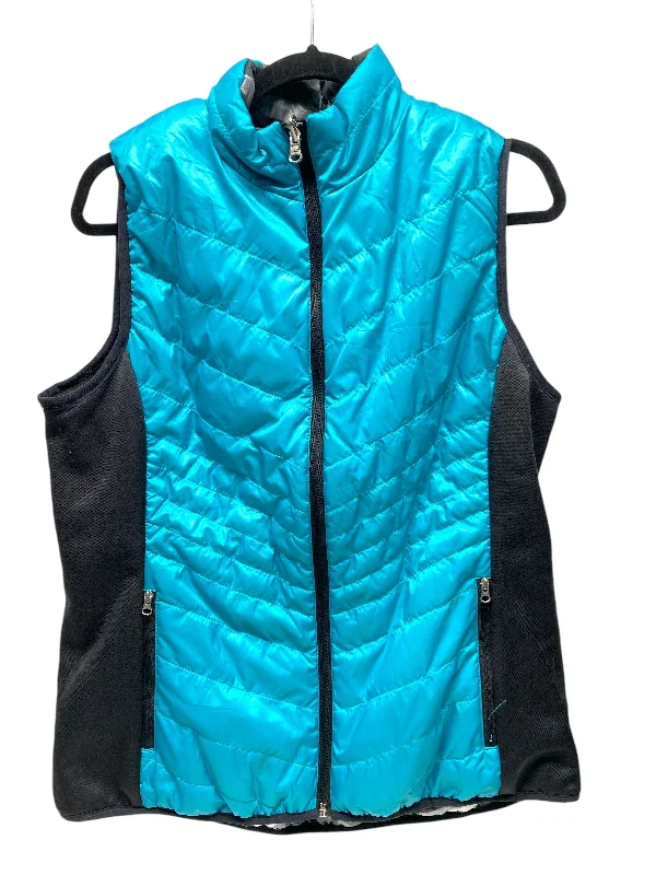 men's luxury vests-Vest Puffer & Quilted By Xersion In Black & Blue, Size: L