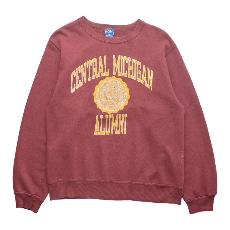 men's checked sweatshirts-(M) 90s Central Michigan Alumni