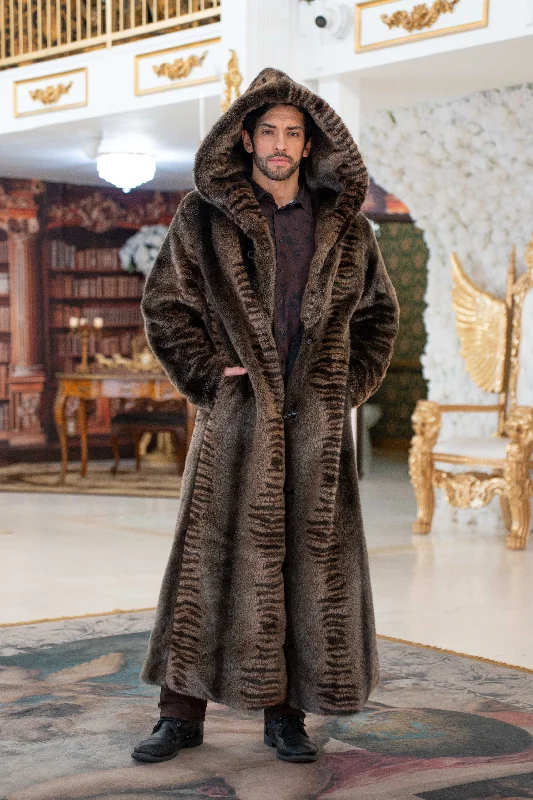 men's parka coats-Men's Long Desert Warrior Coat in "Bengal Fox"