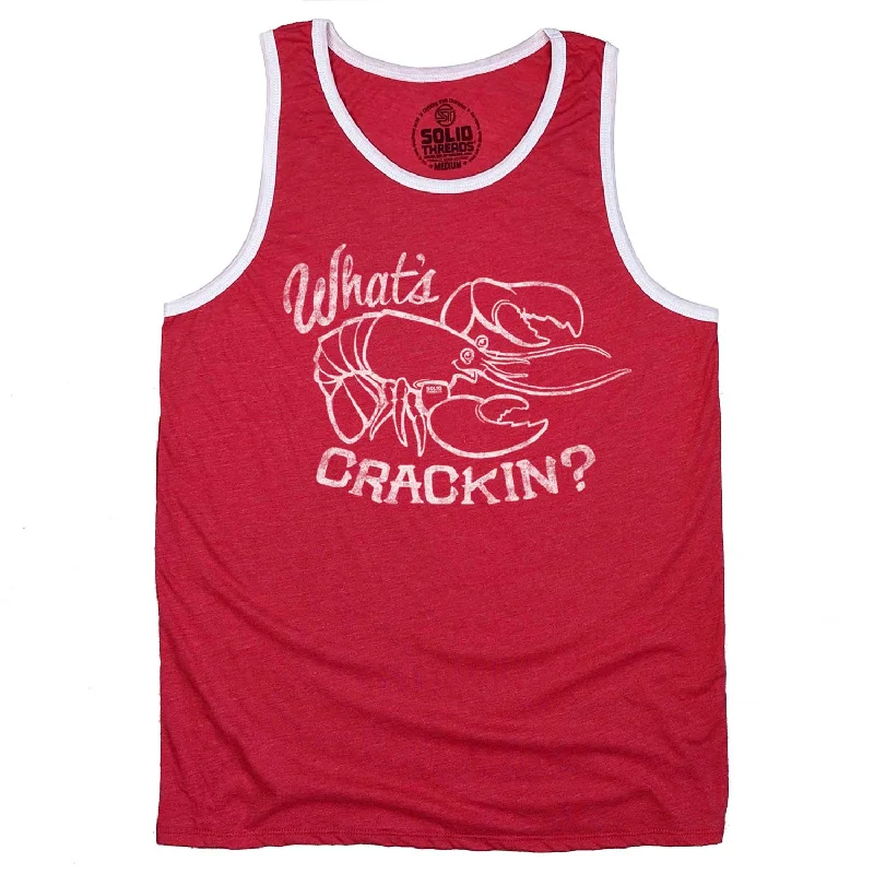 men's tank top athletic-What's Crackin Ringer Tank Top