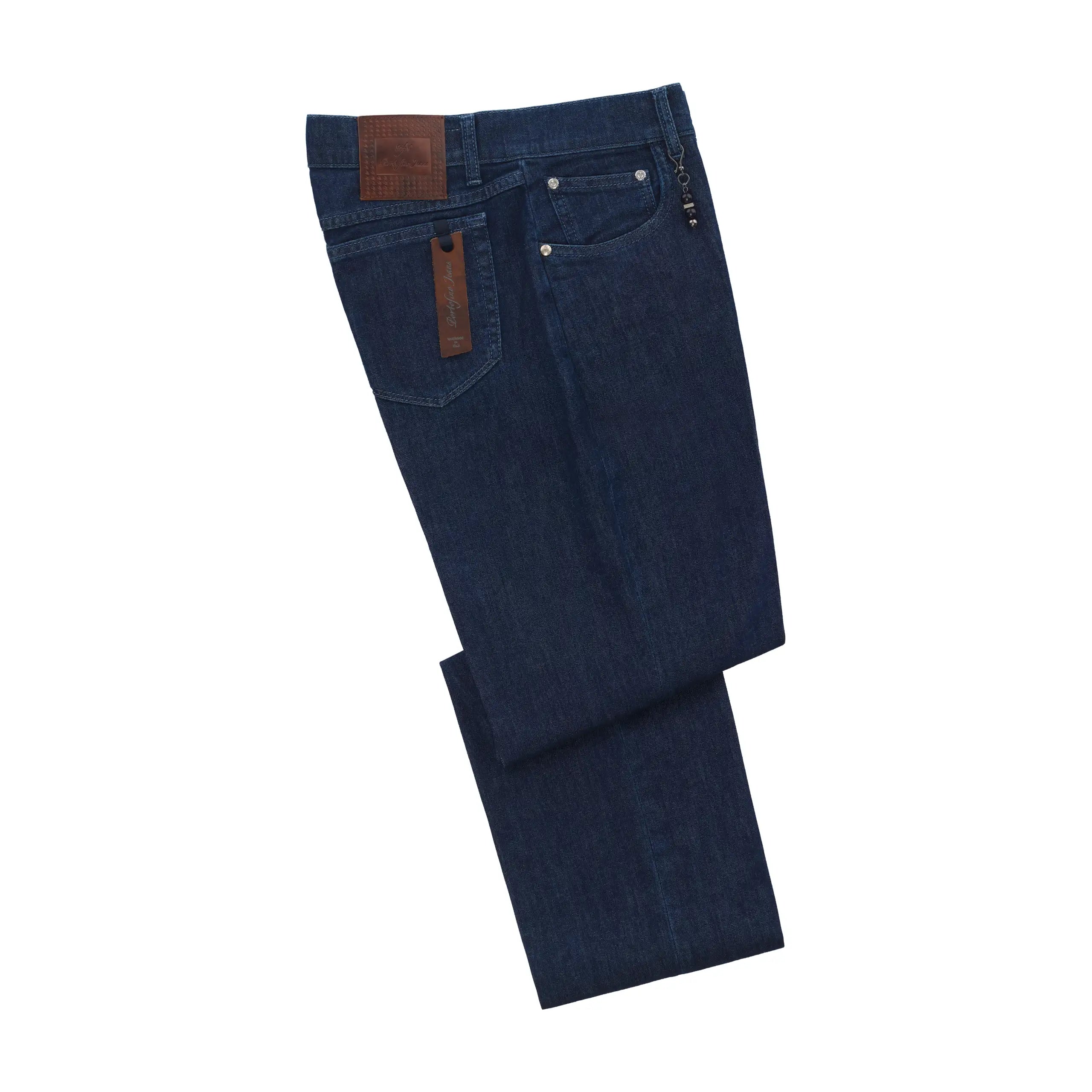 men's evening pants-Regular-Fit Five-Pocket Jeans in Dark Blue