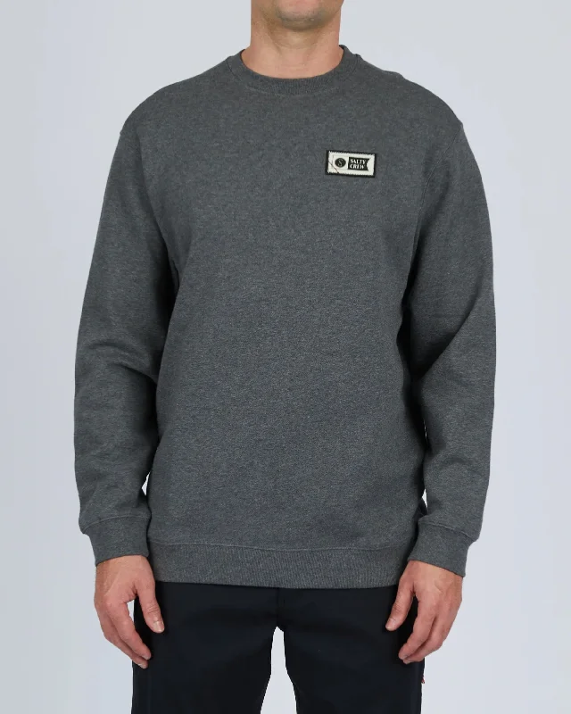 men's comfortable fit sweatshirts-Top Stitch Crewneck Fleece