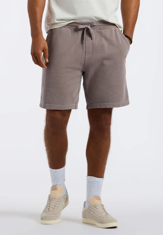 men's board shorts-Hilston Men's Fleece Relaxed Shorts, Driftwood Brown - BM24536