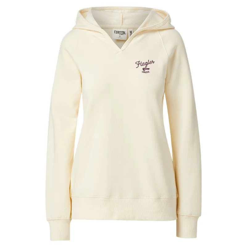 men's moisture-wicking sweatshirts-Ladies Flagler College Coastal Color Hood