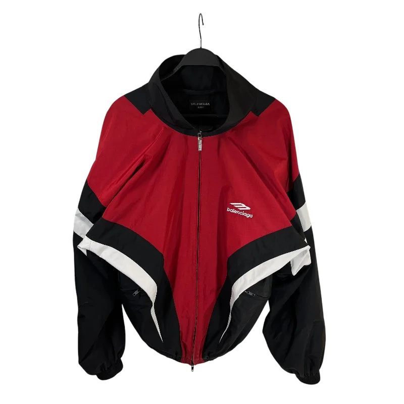 men's tailored jackets-BALENCIAGA/Flight Jkt/XS/Nylon/RED/color block bomber