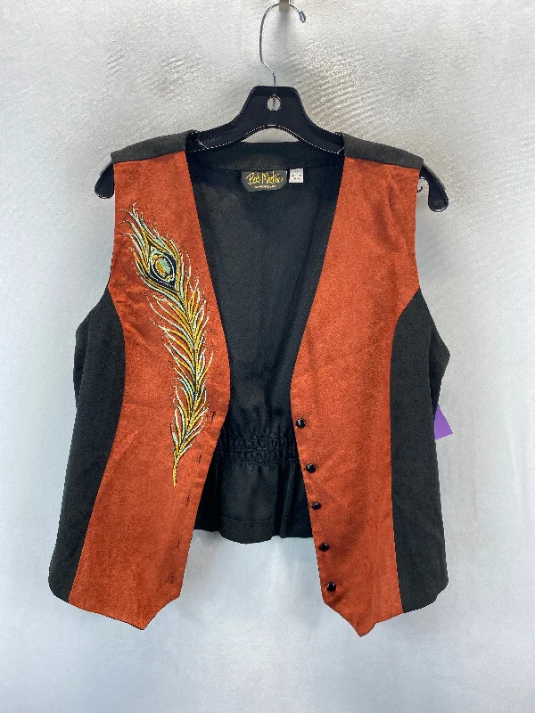 men's moisture-wicking vests-Vest Other By Bob Mackie Qvc In Black & Orange, Size: M